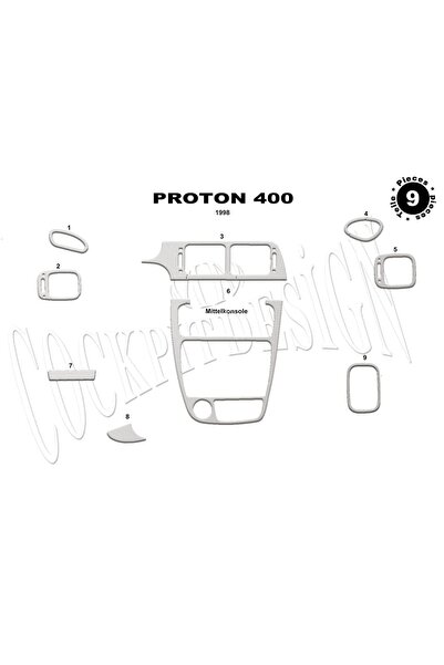 meriç cockpit design ميريتش ®   بروتون 300/400 طلاء أمامي من الألومنيوم 9 قطع...