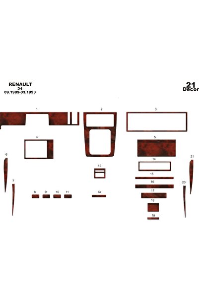 meriç cockpit design ميريتش ®   رينو 21 مدير أمامي طلاء الماهوجني 21 قطعة 198...