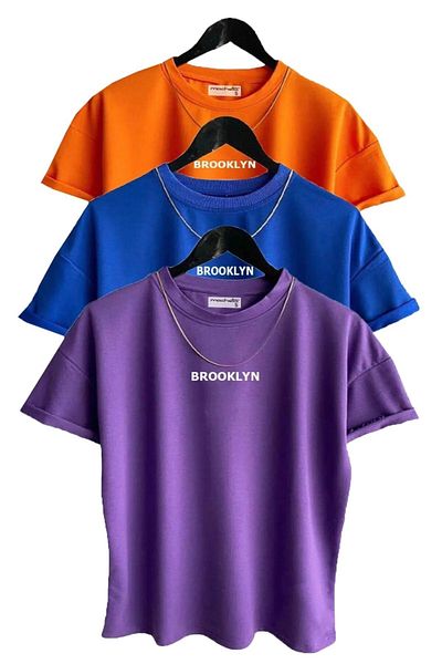 Keywest Σετ με 3 μπλουζάκια Brooklyn Printed Oversize
