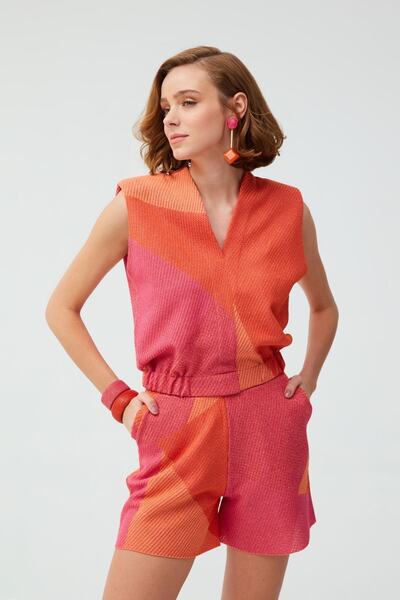 JOIN US Renk Bloklu Cep Detaylı Şort