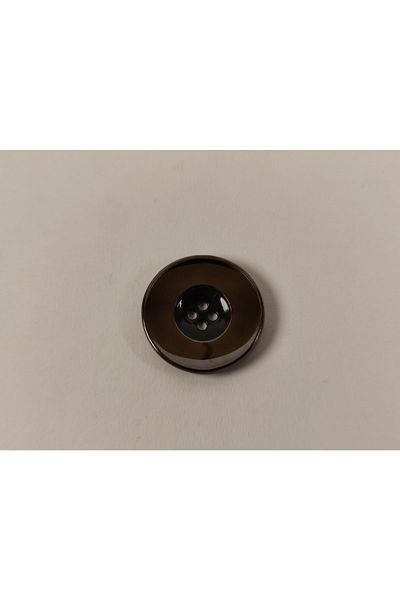 Kariyer Astar 2.5 Cm 4 Holes Metal Black 10 Pieces Buttons