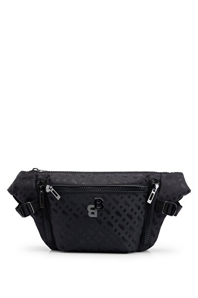 BOSS Erkek Hakiki Deri Metal Tokalı Siyah Omuz Çantası 50499049-001