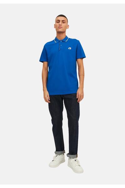 Jack & Jones Poloshirt LOGAN Polo Kurzarmshirt, Kontraststreifen und Logo-Details