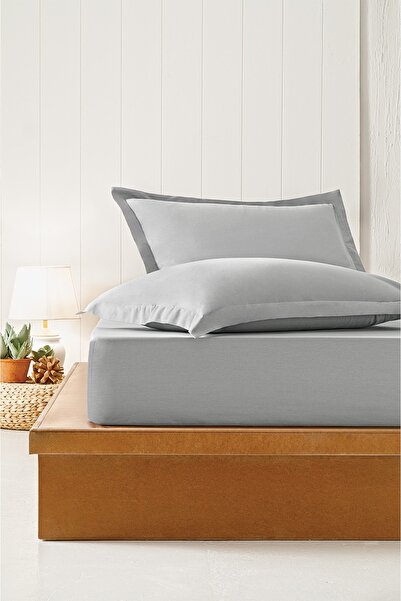 Puffy Φυσικός ινούχτης υλικός Volanlı Ranforce Πλενόμενες Μαξιλαροθήκες 2 τεμαχίων - Γκρι