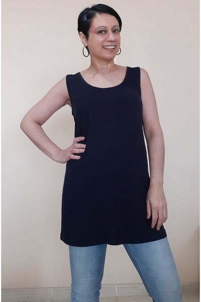 Mertcan Butik Strap Navy Blue T-Shirt