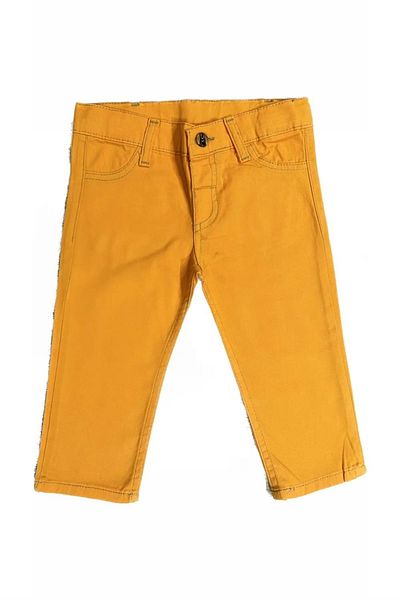 minny max Elastic Waist Gabardine Fabric Mustard Kids Trousers