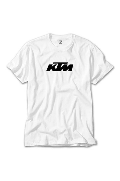 Z zepplin Tricou alb cu logo negru pentru motociclete Ktm
