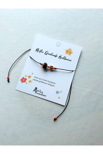 Atölye Merdiven Authentic Anklet Ceramic Detailed Flower Women's Anklet