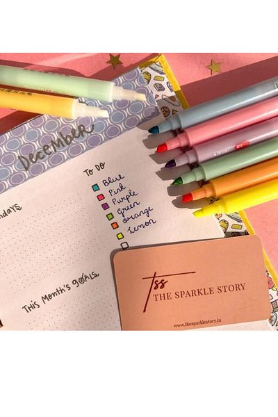 NaSaDAN 6 Colors Erasable Double Ended Highlighter Set