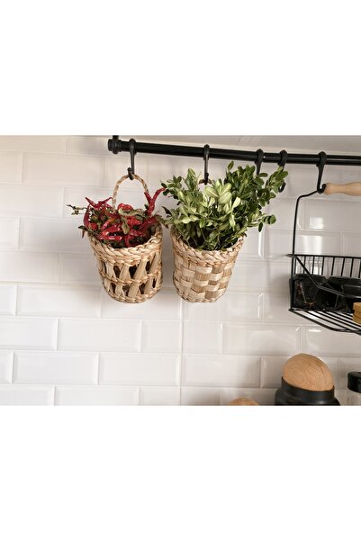 SCB Mobilya Set od 2 okrugle dekorativne korpe od pruća