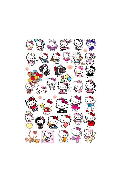 Ororabutik Σετ αυτοκόλλητων Hello Kitty με 43 - Πορτοφόλι Scrapbook Bullet Journal