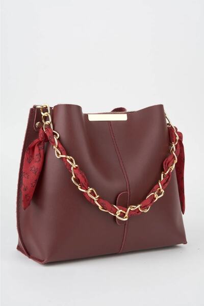 skyyouaccesories Γυναικείο κρεμ κασκόλ και αξεσουάρ αλυσίδας Μαλακό δέρμα Τσά...