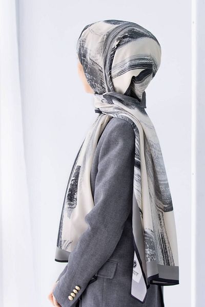 Vissona Γυναικείο σάλι πολυτελείας Medina Silver Silver-5