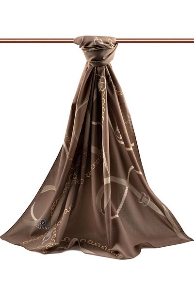 Vissona Γυναικείο σάλι πολυτελείας Medina Silk Mink-2