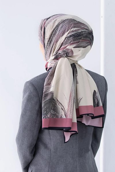 Vissona Γυναικεία Luxury Medina Silk Shawl Powder-9