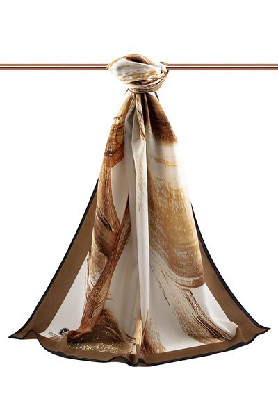 Vissona Γυναικείο σάλι πολυτελείας Medina Silk Mustard