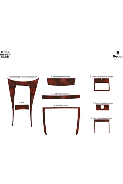 meriç cockpit design ميريتش ®   أوبل أوميجا توربيدو أمامي مطلي بالماهوجني 8 ق...