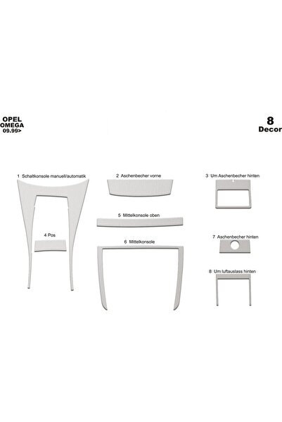 meriç cockpit design ميريتش ®   أوبل أوميغا توربيدو أمامي مطلي ألومنيوم 8 قطع...