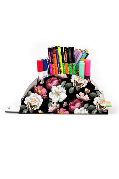 kutuTR Wooden Vip Fruit And Plant Model Desktop Organizer With Rainbow Ruler