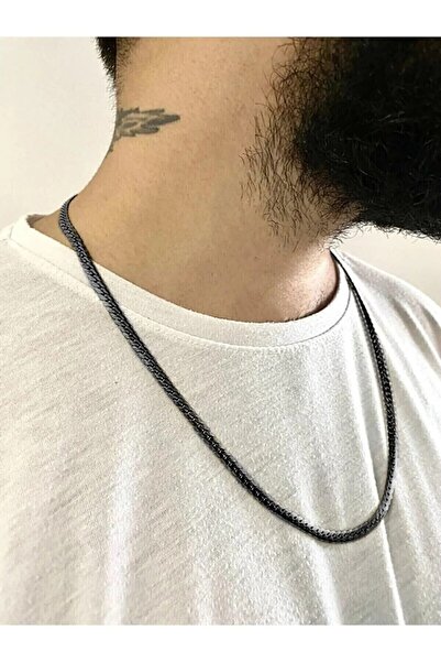 Herşey Nota 316l Paslanmaz Çelik Garantili Örme Zincir 60cm Siyah