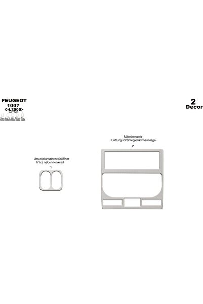 meriç cockpit design ميريتش ®   بيجو 1007 توربيدو امامي مطلي الومنيوم 2 قطعة ...