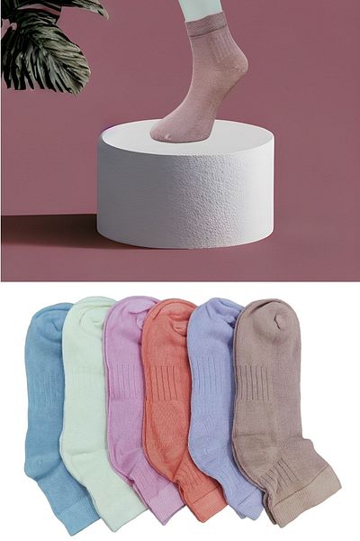 Leement socks Дамски 6 чифта безшевни бамбукови чорапи с пръсти до средата на прасеца
