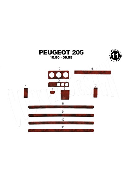 meriç cockpit design ميريتش ®   بيجو 205 تنجيد صندوق اليد الأمامي ماهوجني 11 ...