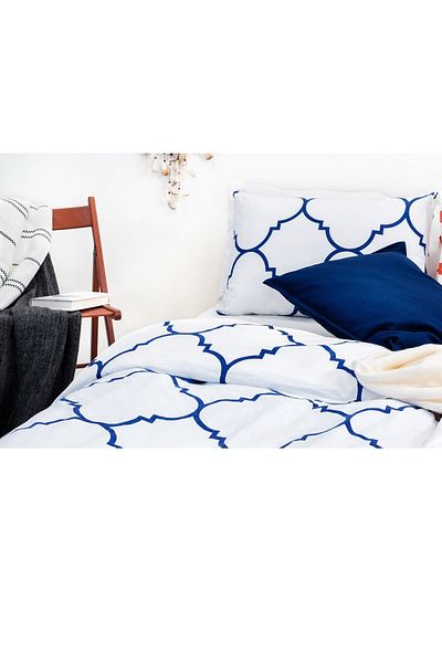makiteks 100% bumbac Patra Geometric 200x220+2*(50x70) Set cuvertură dublă și fețe de pernă