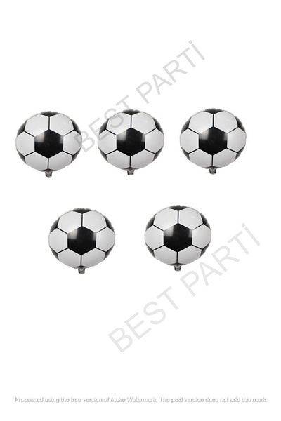 BEST PARTİ DOĞUM GÜNÜ PARTİ SÜSLERİ Black White Football Ball Foil Foil Balloon 25 Cm 5 Pieces
