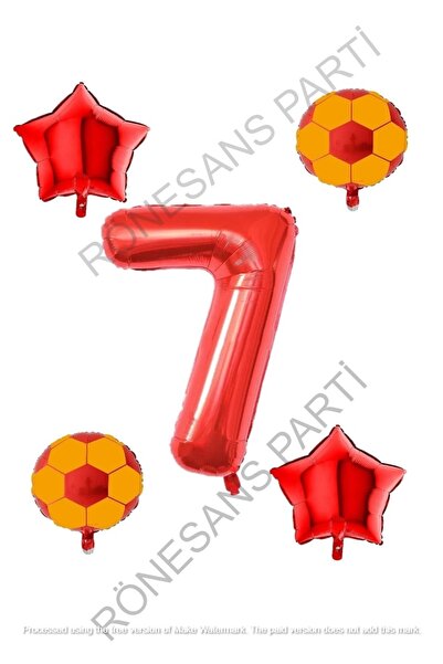 Generic Brand Star Yellow Red Football Ball Foil Balloon Set Age 7