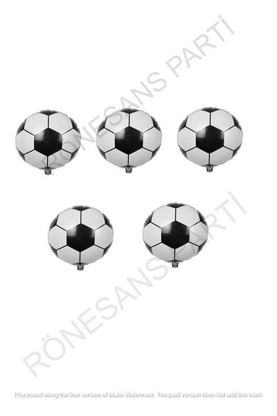 RÖNESANS PARTİ Black White Football Ball Foil Foil Balloon 25 Cm 5 Pieces