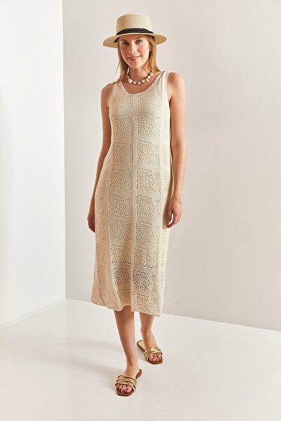 Bianco Lucci Dámské vzorované pletené pletené šaty