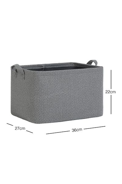 Ocean Home Textile Anthracite Textured Laundry and Toy Organizer - Folding Storage Basket 36X27X22