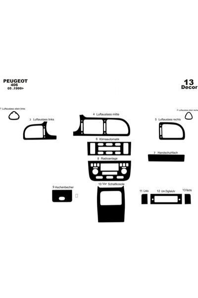 meriç cockpit design ميريتش ®   بيجو 406 تنجيد أمامي أسود لامع 13 قطعة 1999-2005