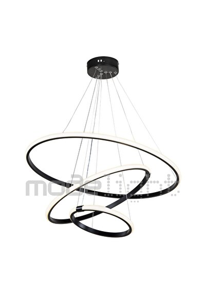 Modelight Rıng 3lü Ledli Avize Siyah Salon-oturma Odası-çocuk Odası-yatak Odası-yemek Odası-antre-mutfak