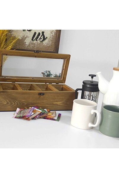 temamall Poşet Çay Kutusu, Ahşap Organizer, Bitki Çayı Kutusu