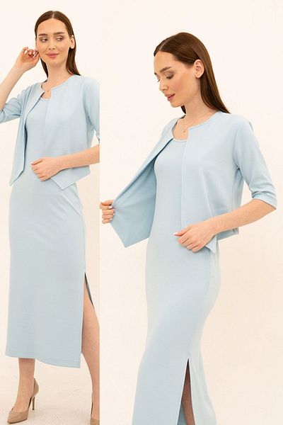 Laranor Camisole albastră de vară Cardigan subțire cu nervuri