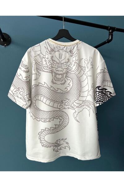 Black Sokak Emirates Fly Better Men's Oversize T-Shirt - Off White, Crew Neck