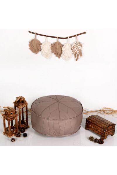 Ottoman Pouffe Şok Fiyat Açılışa Özel %50 Off! Art Deco El Yapımı Hakiki Deri Orijinal Bohem Ottoman Puf Minder60cm