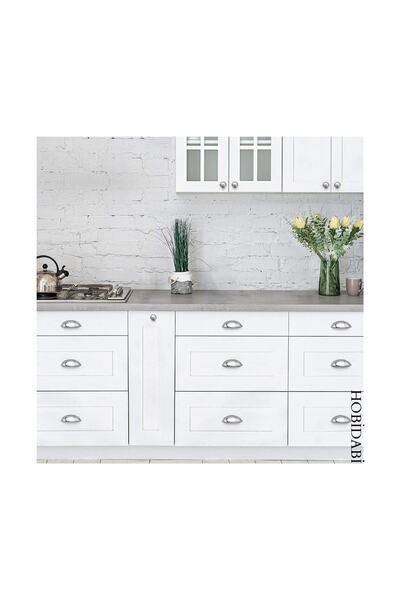 HOBİDABİ Krom Metal 96 Mm Tas Mobilya Kulbu Midye Çanak Dolap Çekmece Vestiyer