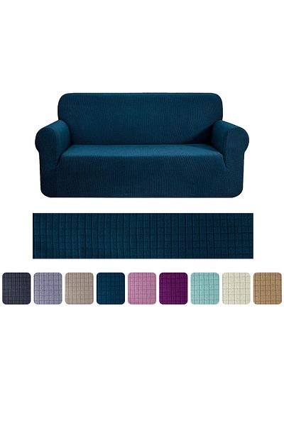 riselerhome Risers Stretch Elastic Flexibil Lavabil Model Pătrat Husă pentru scaune pentru 3 persoane Husă pentru scaun