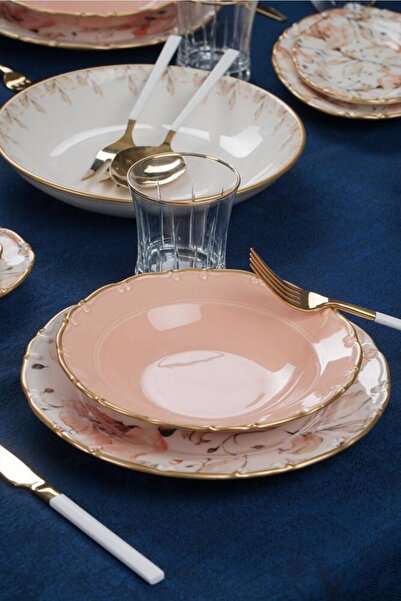 ACAR Mari Gold 6 Kişilik 29 Parça Porselen Yemek Takımı