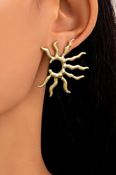 C&E Design Kadın Gold Güneş Küpe