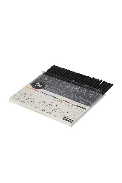 Bruno Visconti Sketch&Art Black Series 0.36 mm Fine Nib Pen. 24 Colors 36-0019