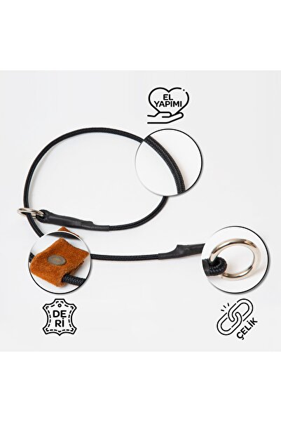 Pakuna Köpek Tasması, Ayarlanabilir Boğma Tasma, Renkli Köpek Tasması Siyah - Sarı 1 Adet 55 Cm