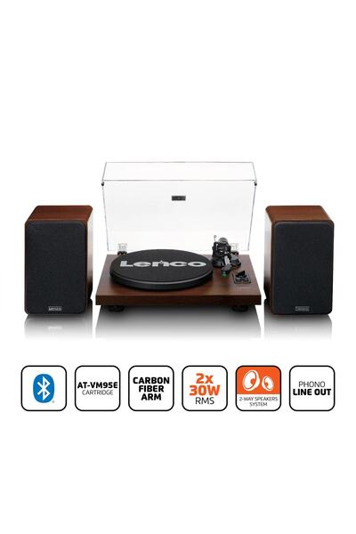 Lenco Pikap - Ls-600wa - Dahili Amfi, Bluetooth® 2x30w Rsc Harici Hoparlörlü Ceviz Kaplama