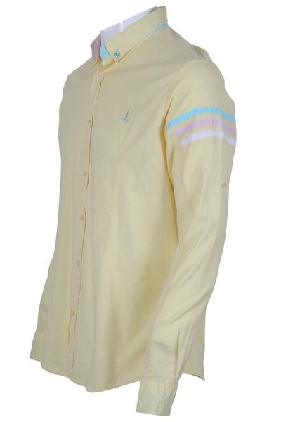Modarar Ανδρικό κίτρινο πουκάμισο Lycra Slim Fit Rar00778