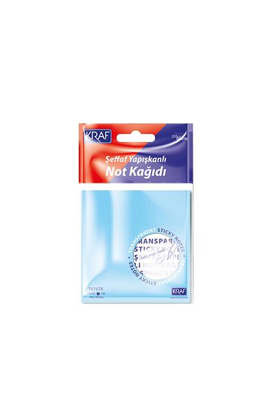 KRAF Transparent Adhesive Note Paper 76x76mm 100 Sheets Mixed Colors