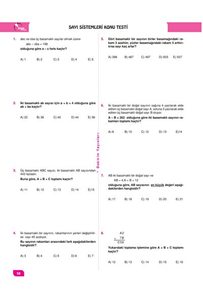 Doktrin Yayınları Kpss / Dgs / Ales / Ags Sıfırdan Sonsuza Matematik Soru Bankası Ve Matematik Yaprak Test (3 KİTAP)