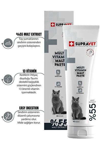Supravet Multivitamin Malt Soft Kedi Macunu 100gr